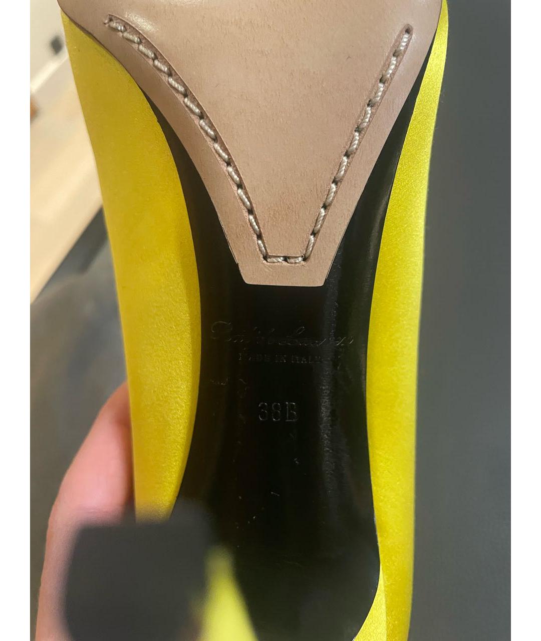 RALPH LAUREN Желтые текстильные туфли, фото 4