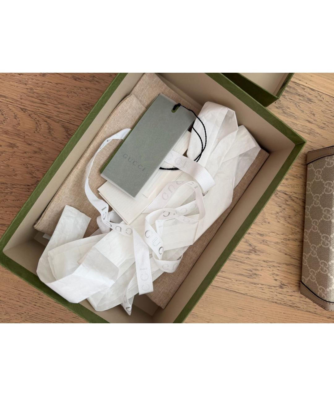 GUCCI Бежевая кожаная сумка через плечо, фото 6