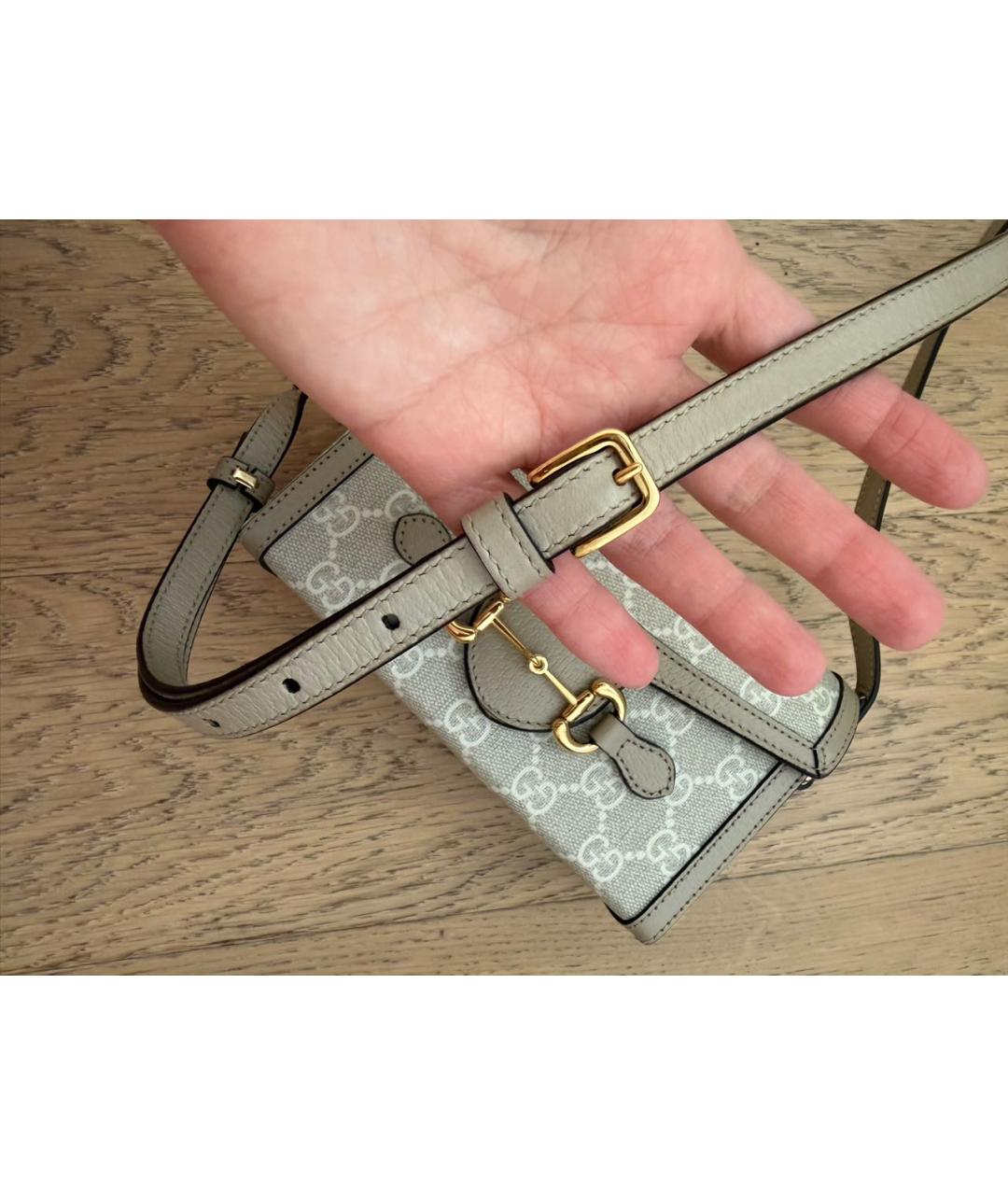 GUCCI Бежевая кожаная сумка через плечо, фото 5