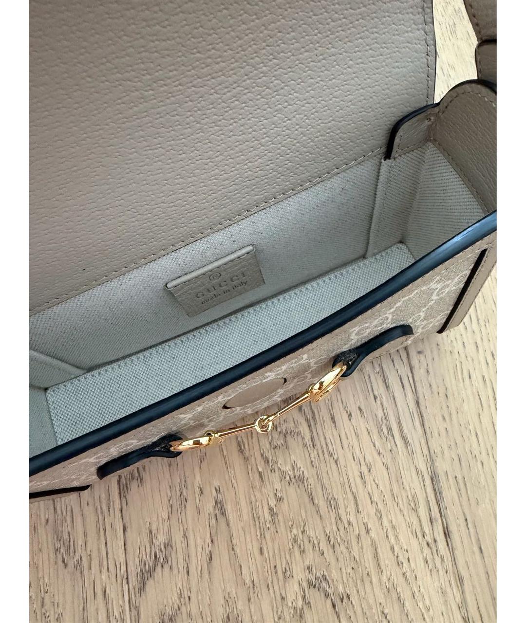 GUCCI Бежевая кожаная сумка через плечо, фото 3