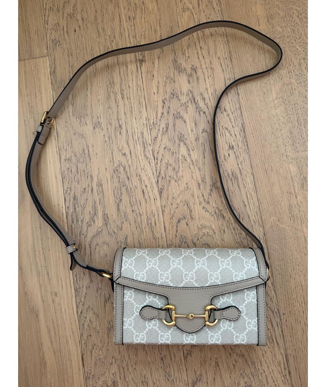 GUCCI Бежевая кожаная сумка через плечо, фото 2