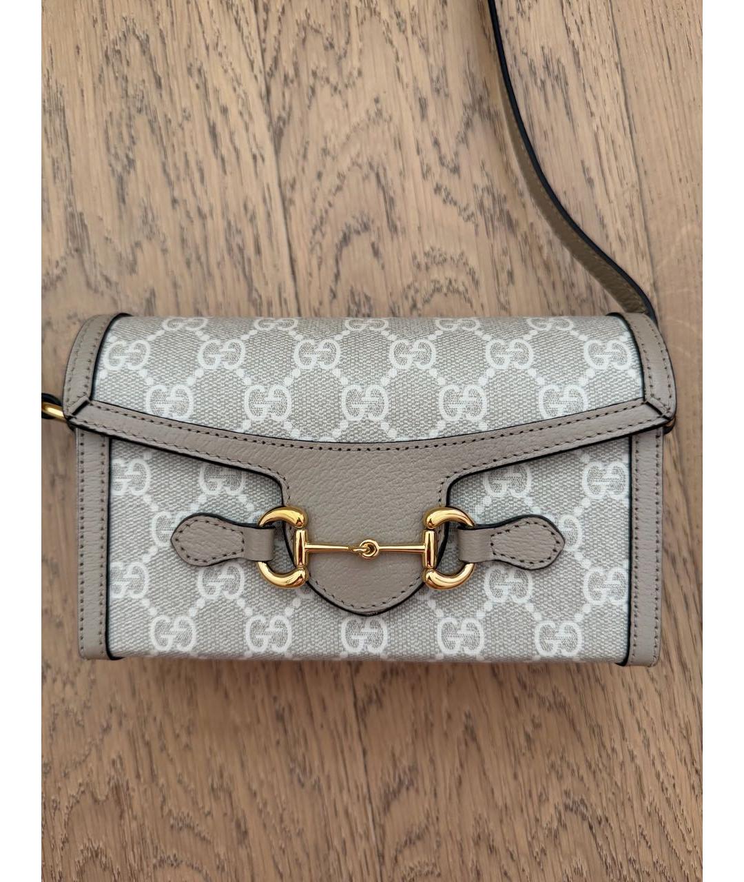 GUCCI Бежевая кожаная сумка через плечо, фото 8