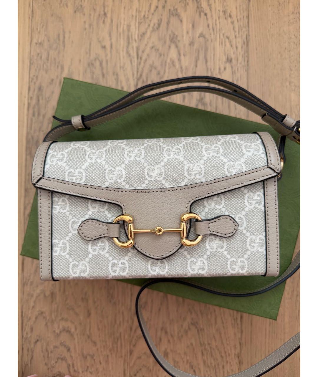 GUCCI Бежевая кожаная сумка через плечо, фото 7