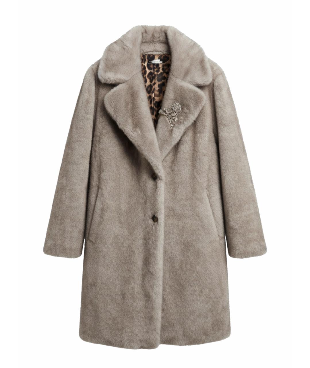 PHILIPP PLEIN Серая меховая шуба, фото 1