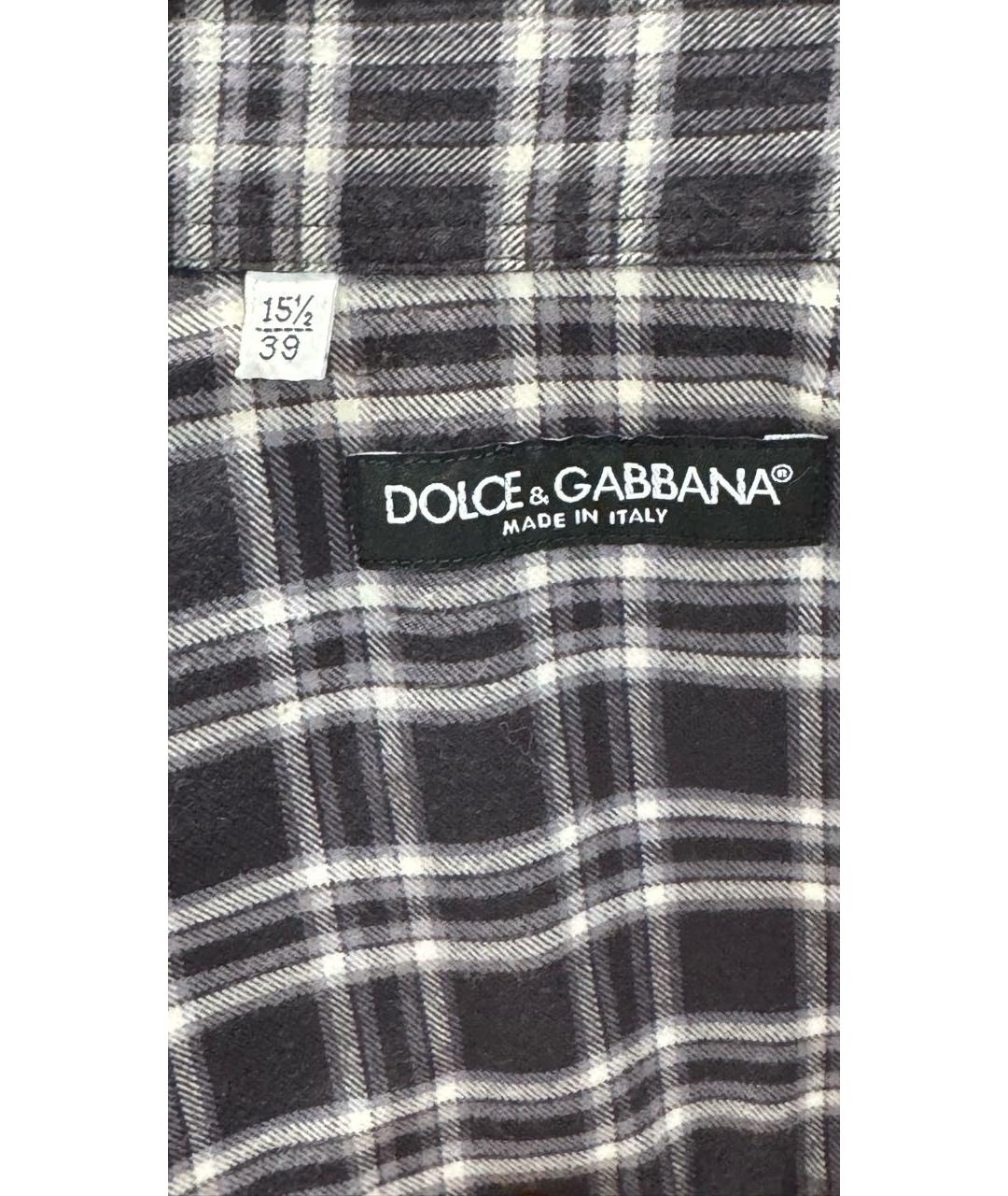 DOLCE&GABBANA Антрацитовая хлопковая кэжуал рубашка, фото 3