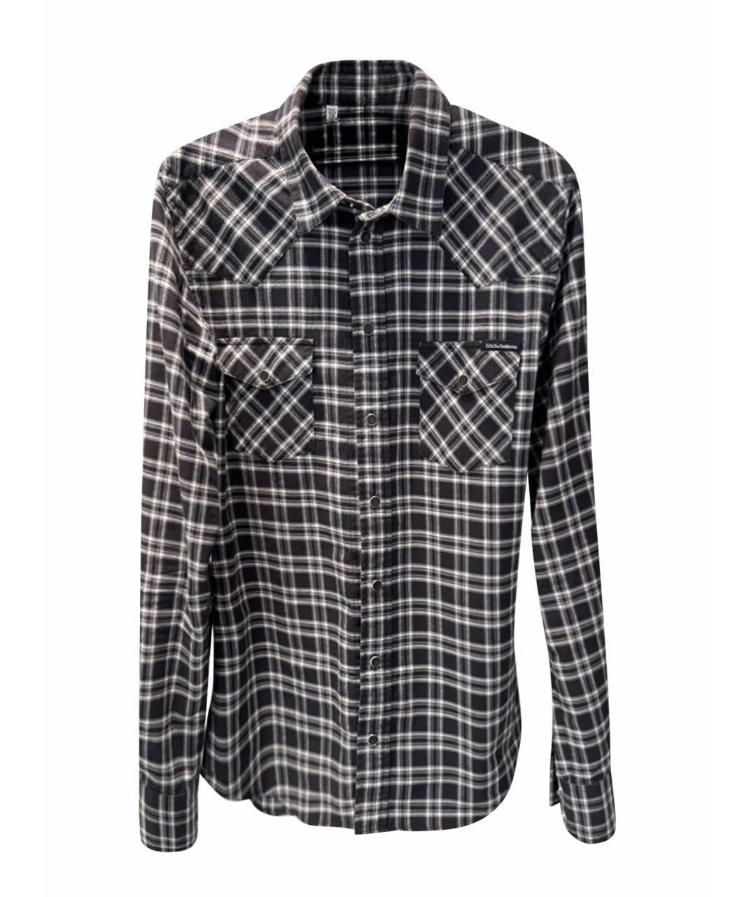 DOLCE&GABBANA Антрацитовая хлопковая кэжуал рубашка, фото 1
