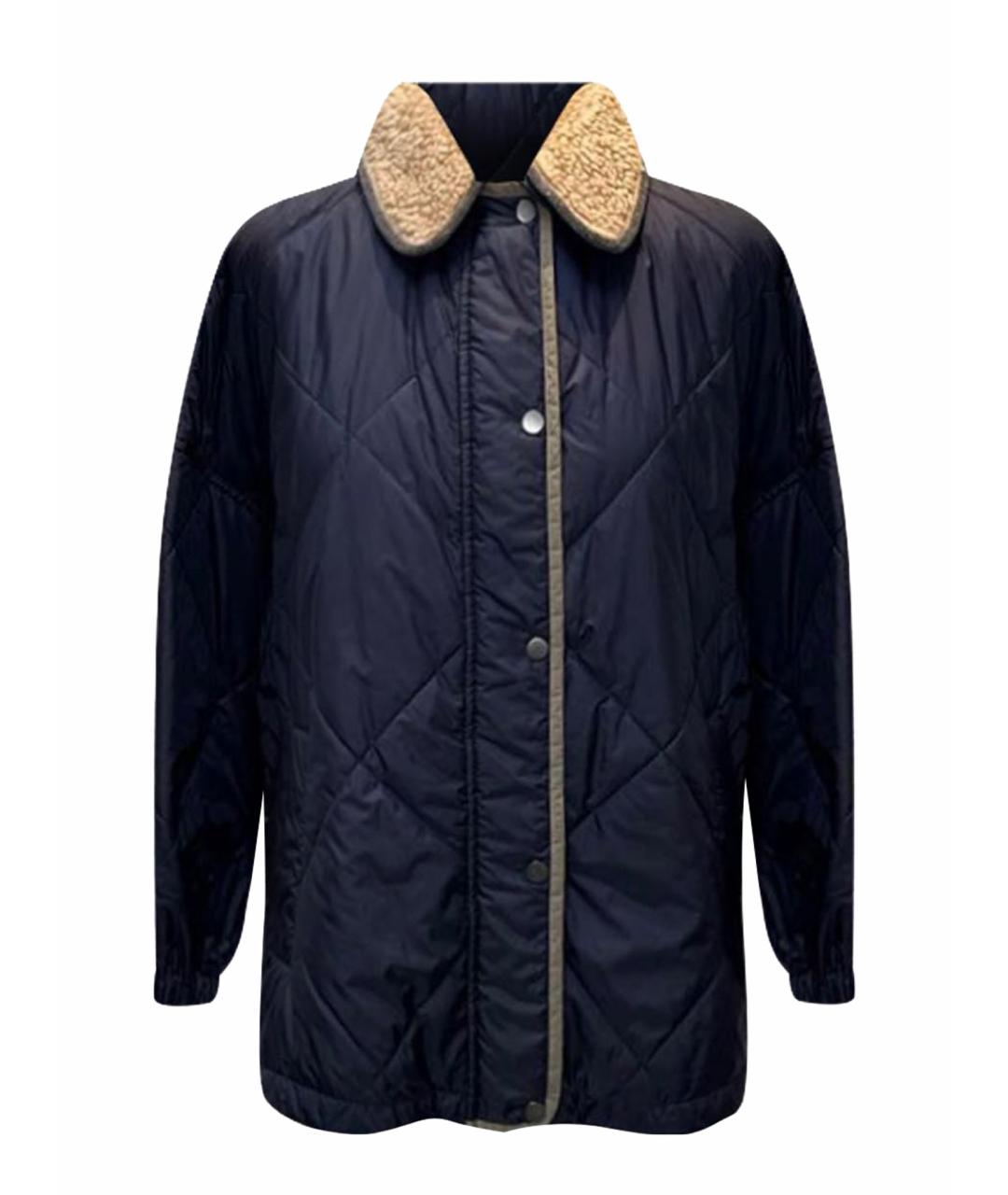 BRUNELLO CUCINELLI Темно-синяя полиэстеровая куртка, фото 1