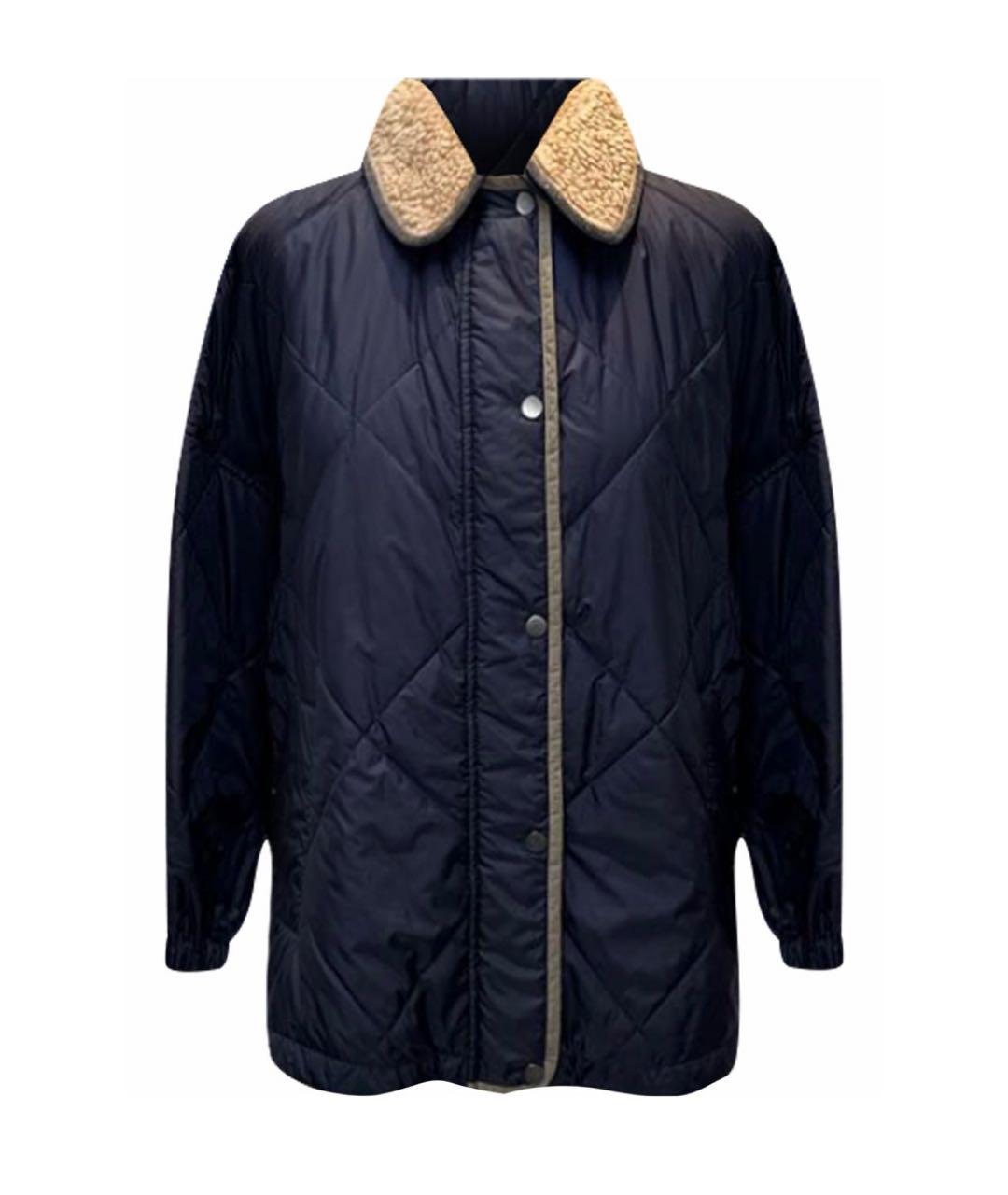 BRUNELLO CUCINELLI Темно-синяя полиэстеровая куртка, фото 9