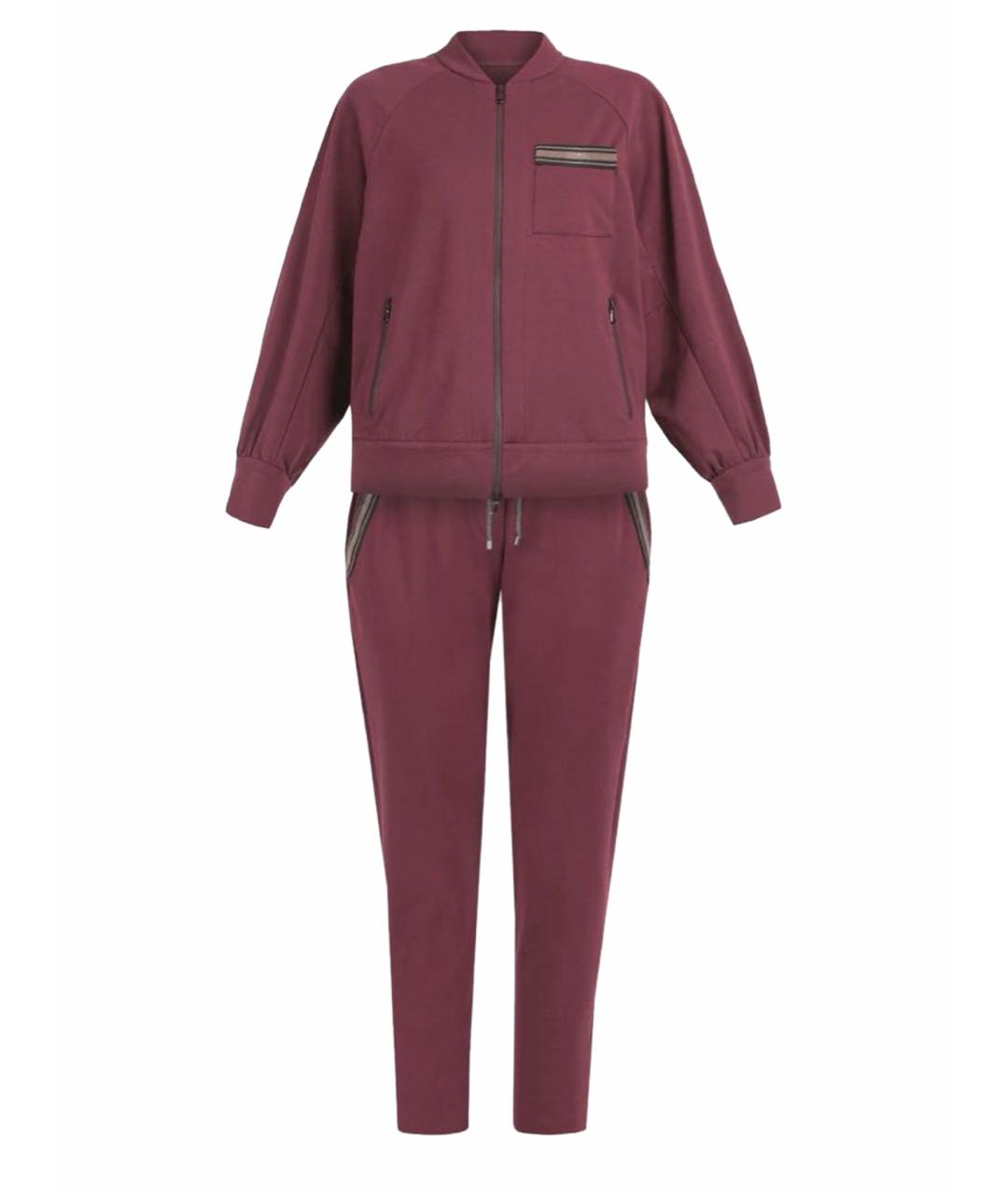 BRUNELLO CUCINELLI Бордовый хлопковый костюм с брюками, фото 1