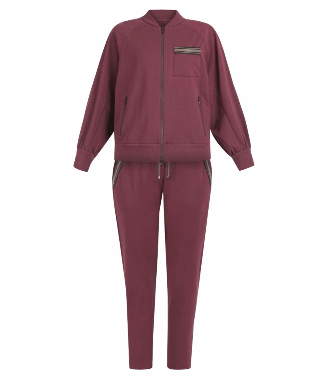 BRUNELLO CUCINELLI Бордовый хлопковый костюм с брюками, фото 9