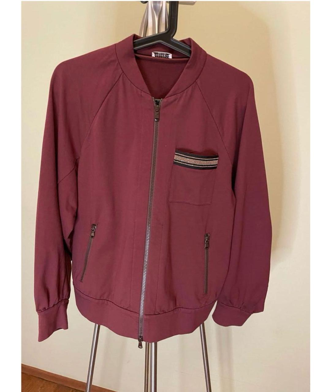 BRUNELLO CUCINELLI Бордовый хлопковый костюм с брюками, фото 2