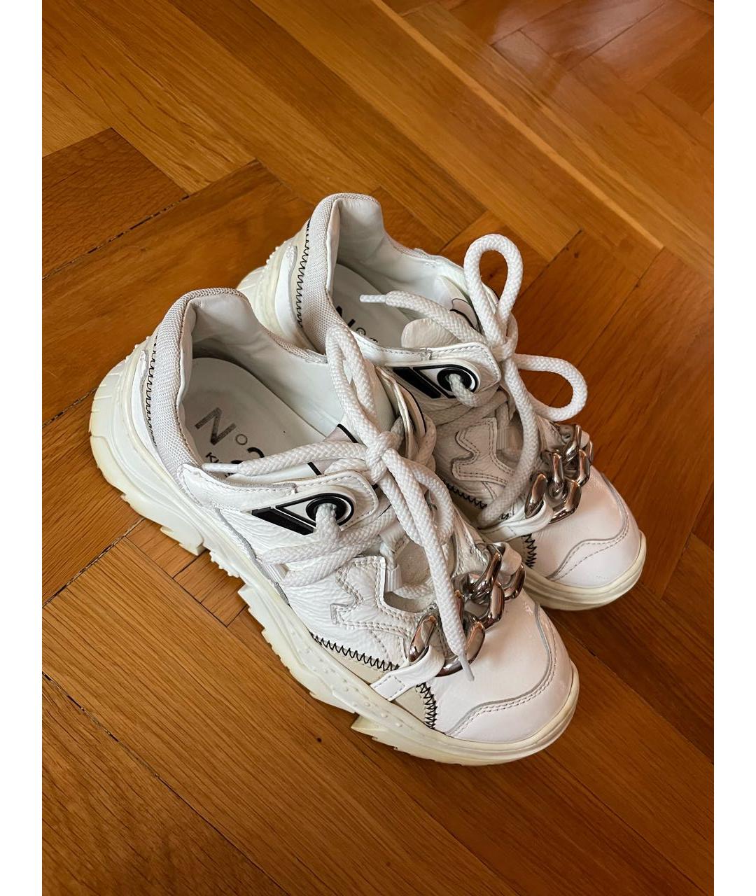 NO. 21 Белые кожаные кроссовки, фото 2