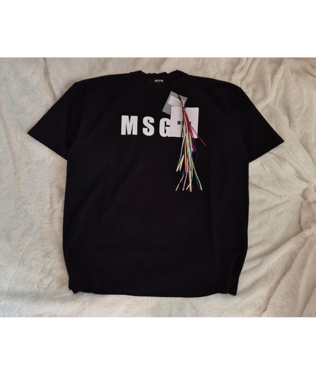 MSGM Черная хлопковая футболка, фото 7