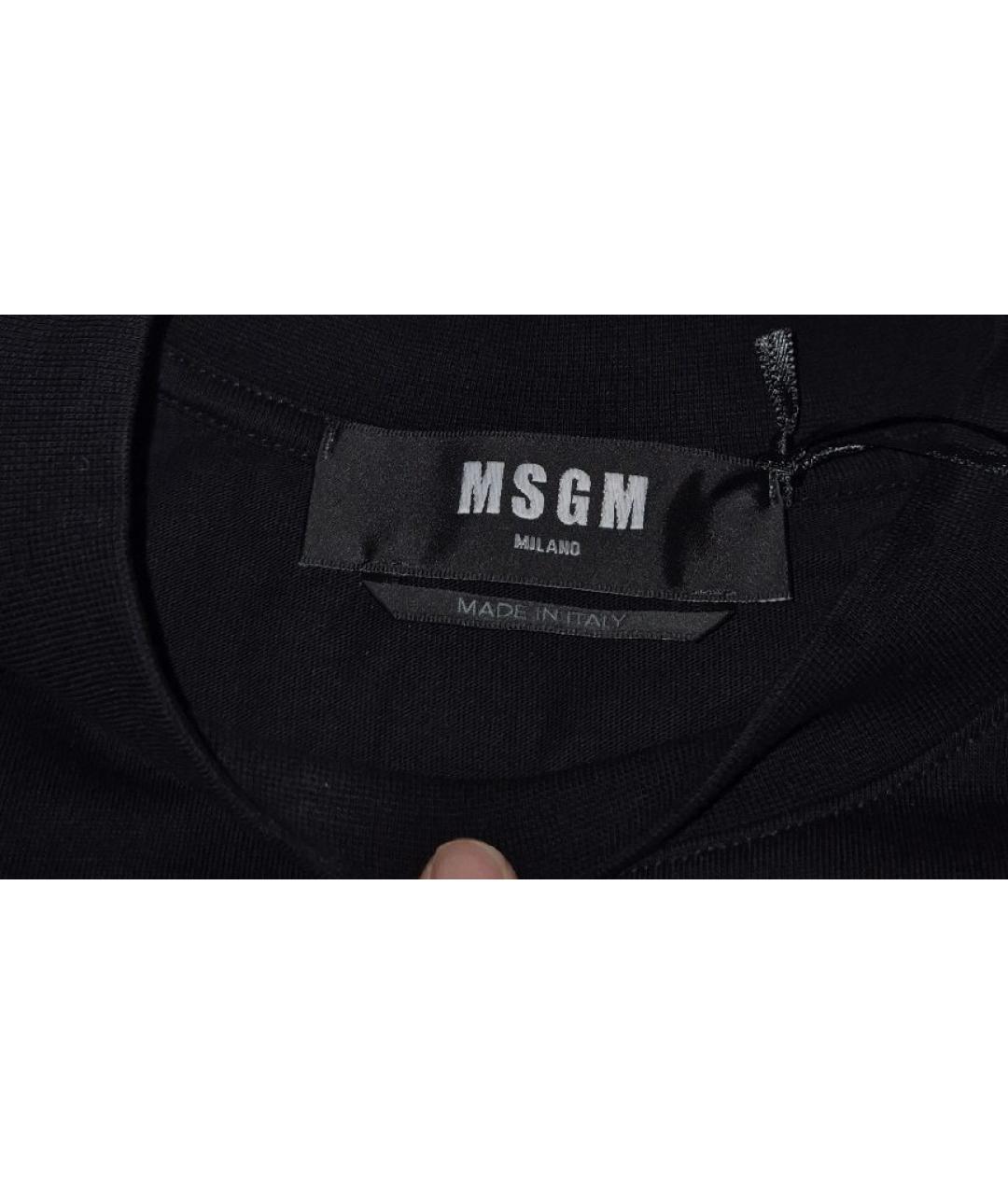 MSGM Черная хлопковая футболка, фото 9