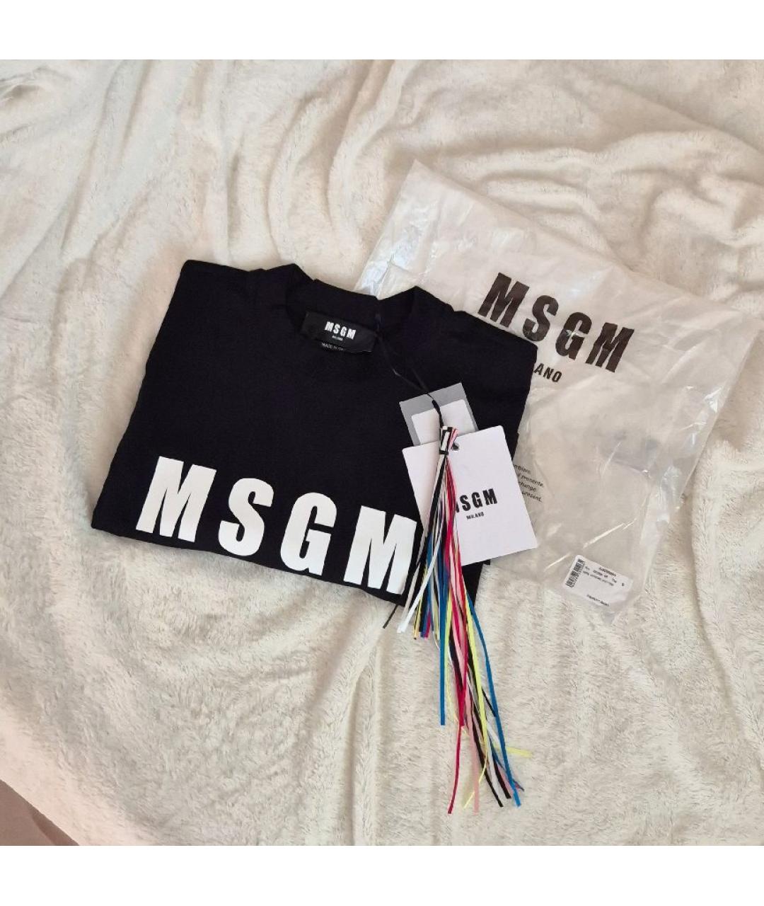 MSGM Черная хлопковая футболка, фото 6