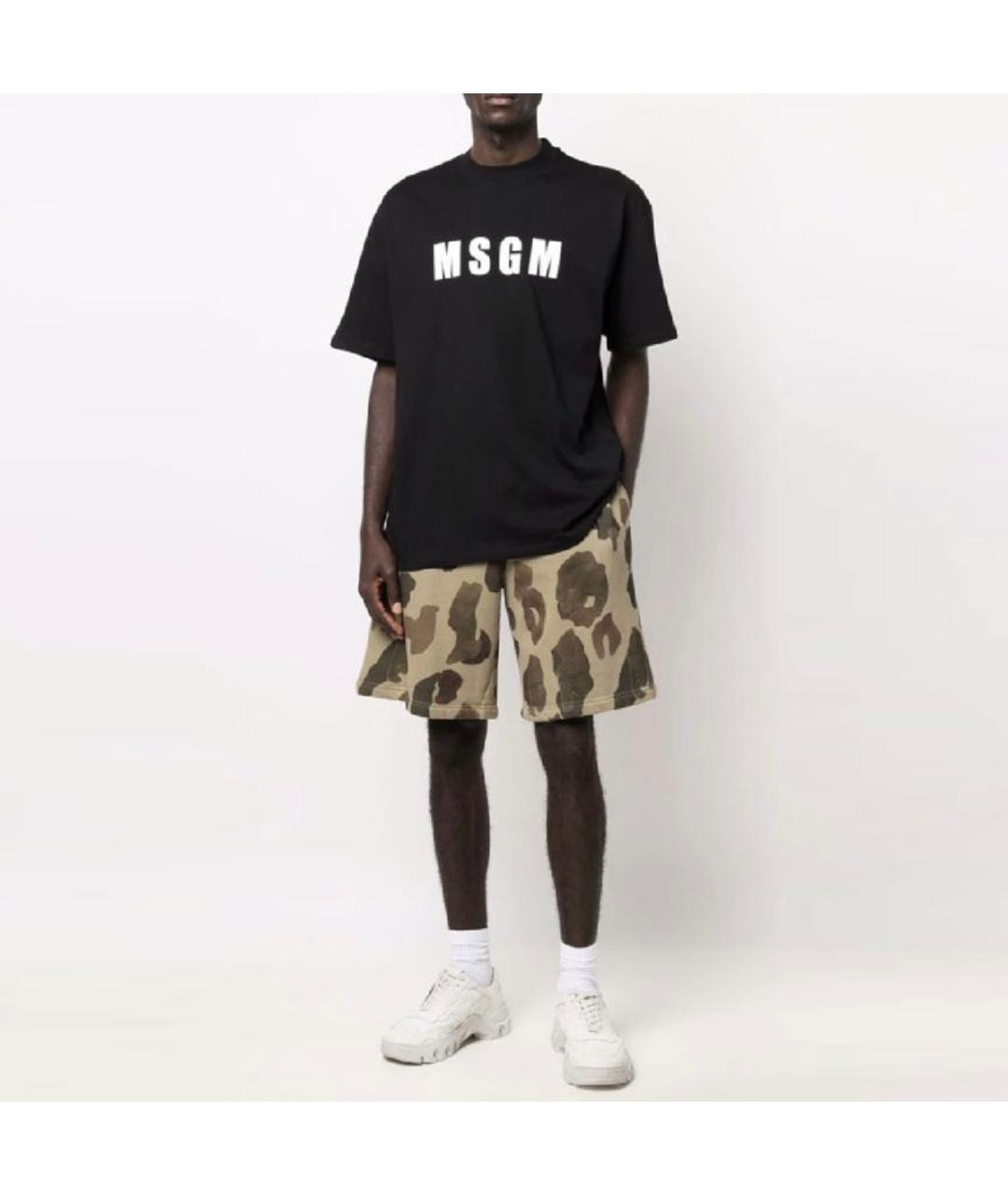 MSGM Черная хлопковая футболка, фото 4