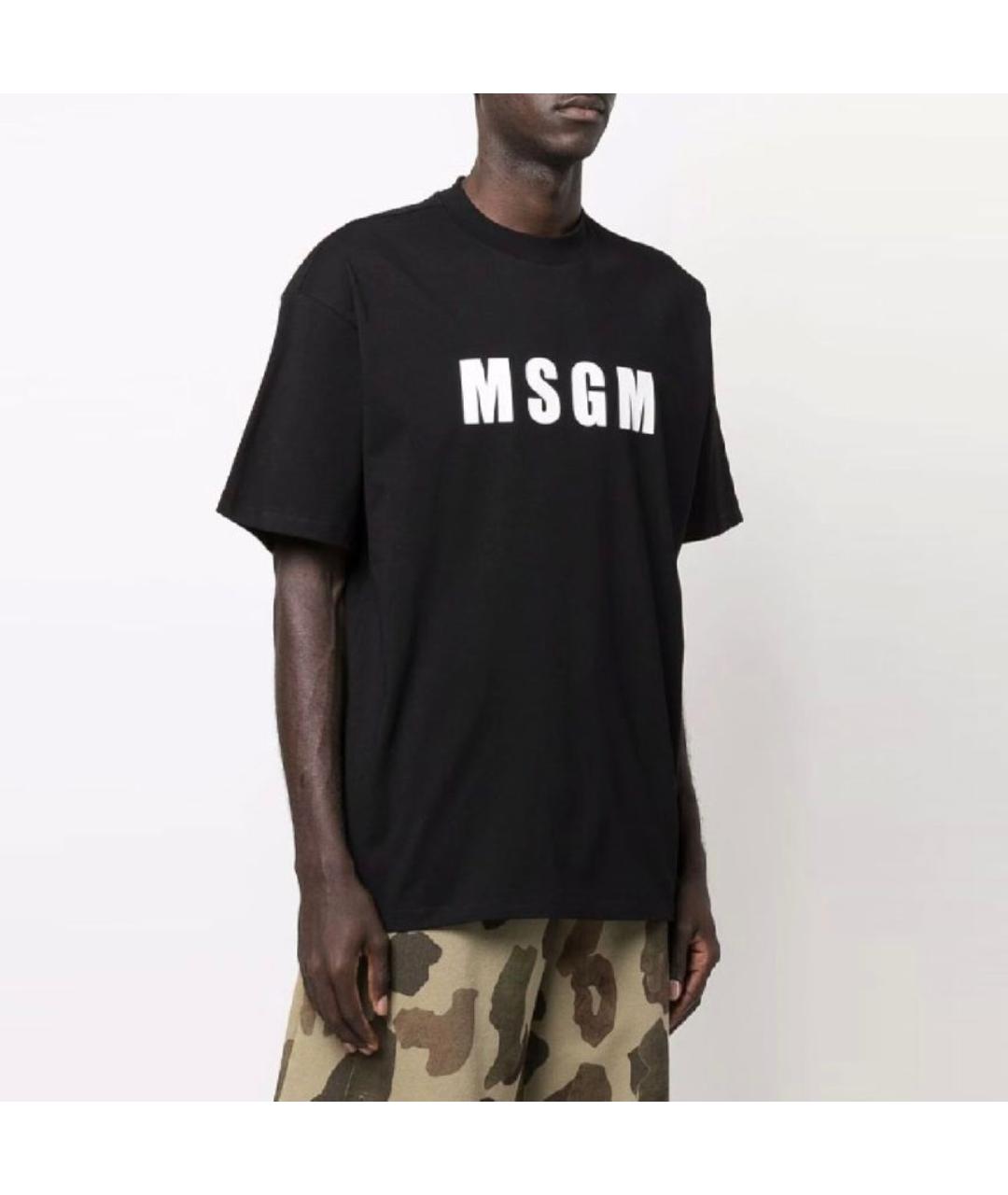 MSGM Черная хлопковая футболка, фото 6