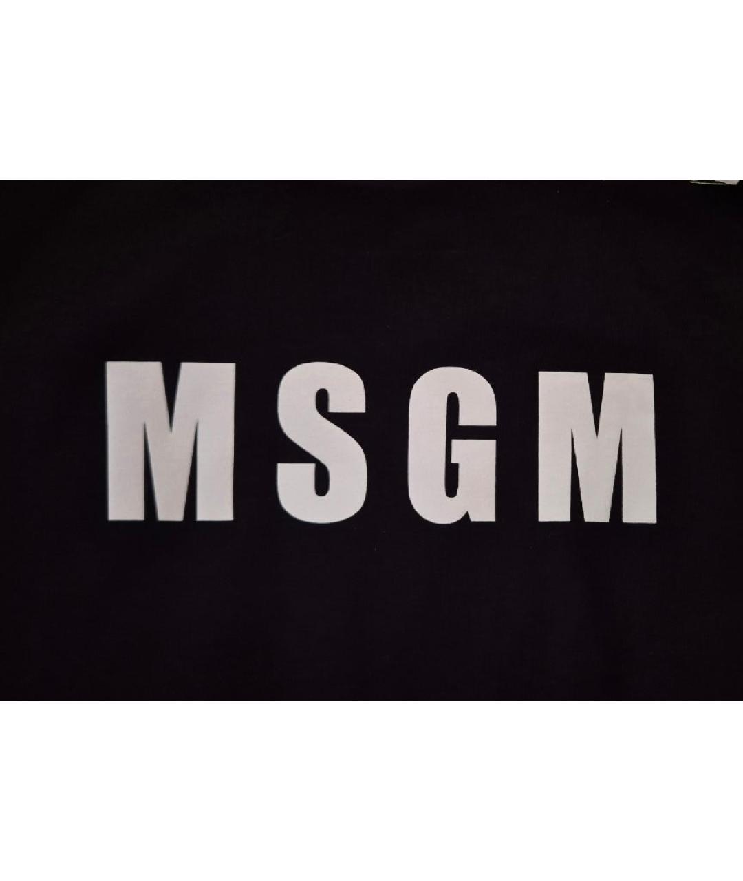 MSGM Черная хлопковая футболка, фото 4