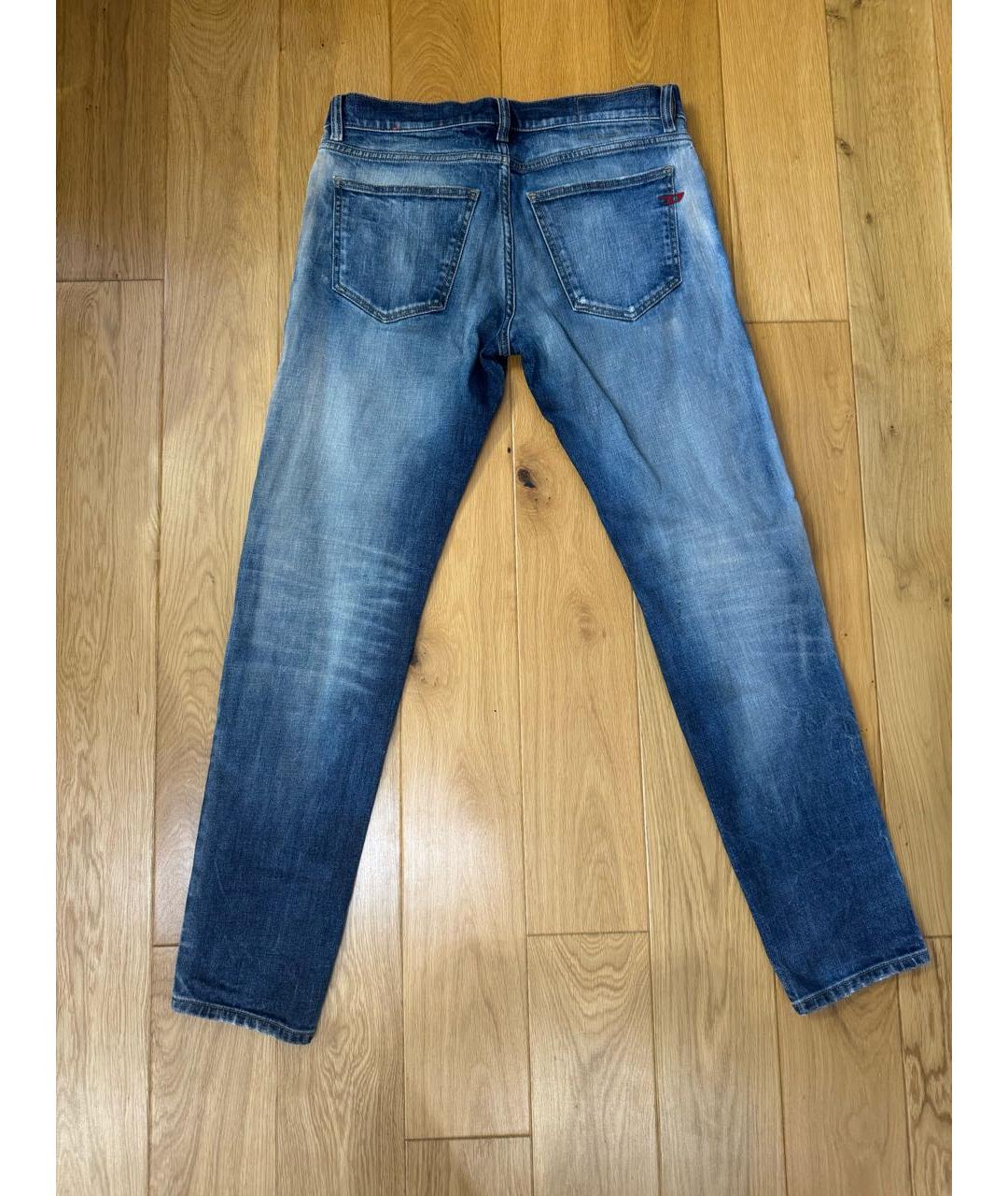 DIESEL Голубые хлопковые прямые джинсы, фото 2