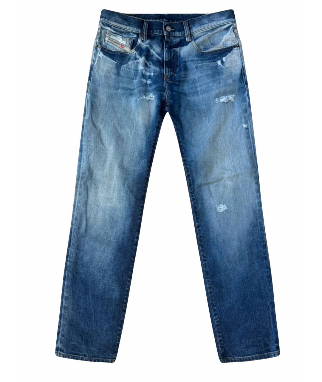 DIESEL Голубые хлопковые прямые джинсы, фото 1