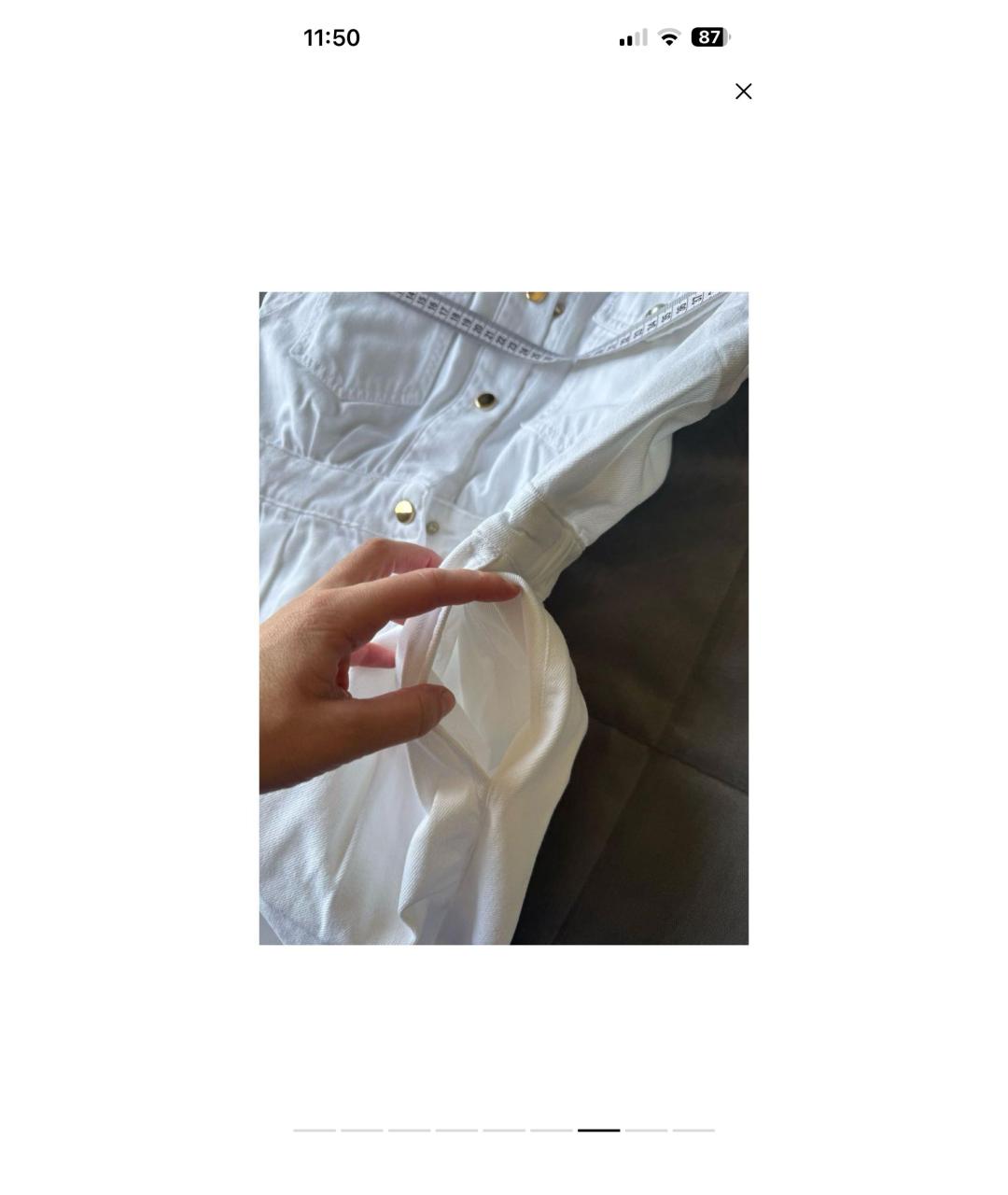 LIU JO Белое хлопковое платье, фото 4