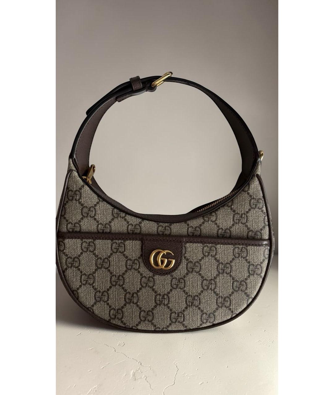 GUCCI Бежевая кожаная сумка с короткими ручками, фото 7