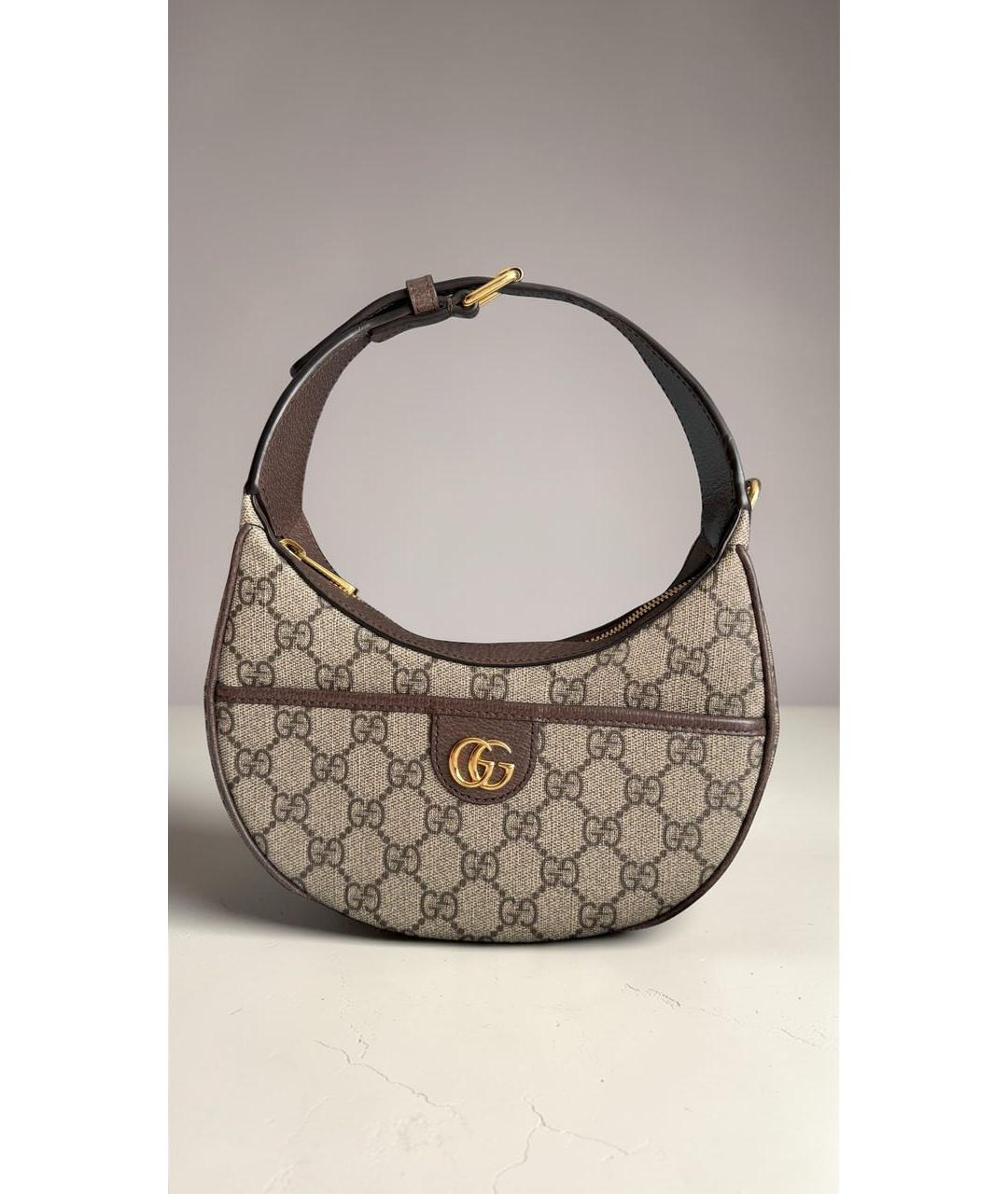 GUCCI Бежевая кожаная сумка с короткими ручками, фото 8