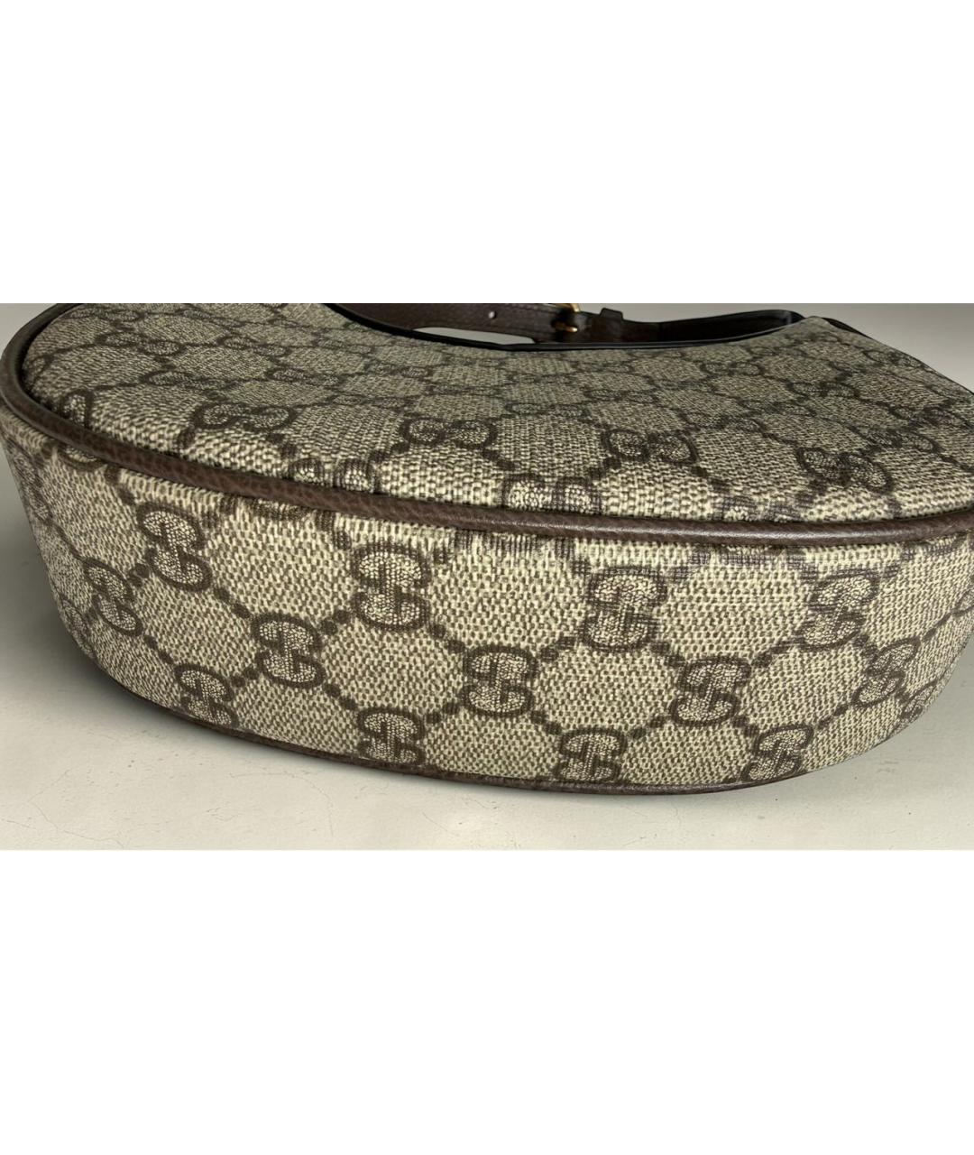 GUCCI Бежевая кожаная сумка с короткими ручками, фото 6