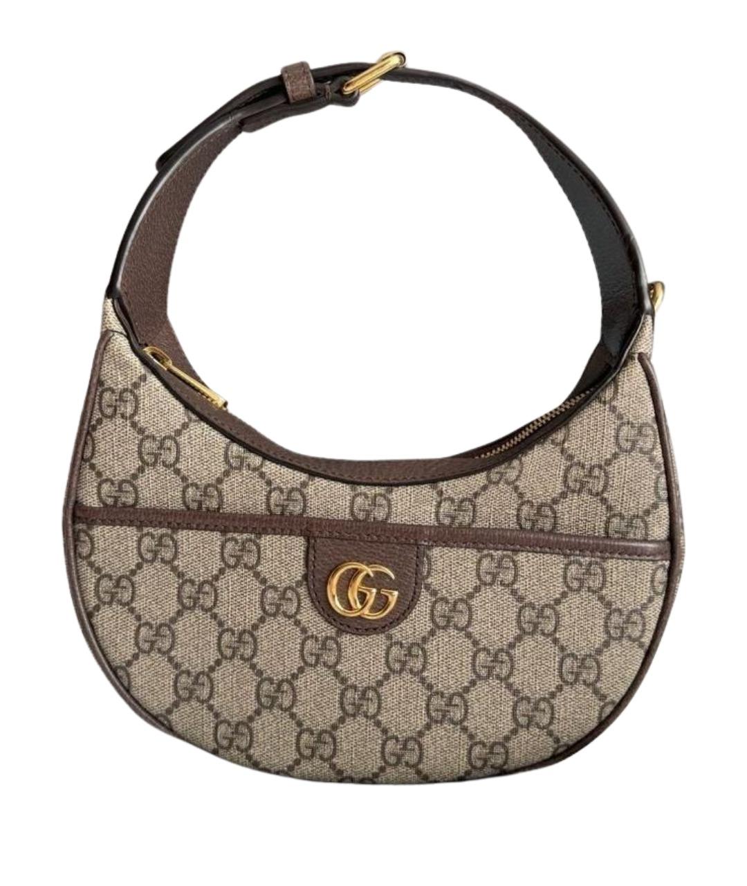 GUCCI Бежевая кожаная сумка с короткими ручками, фото 1