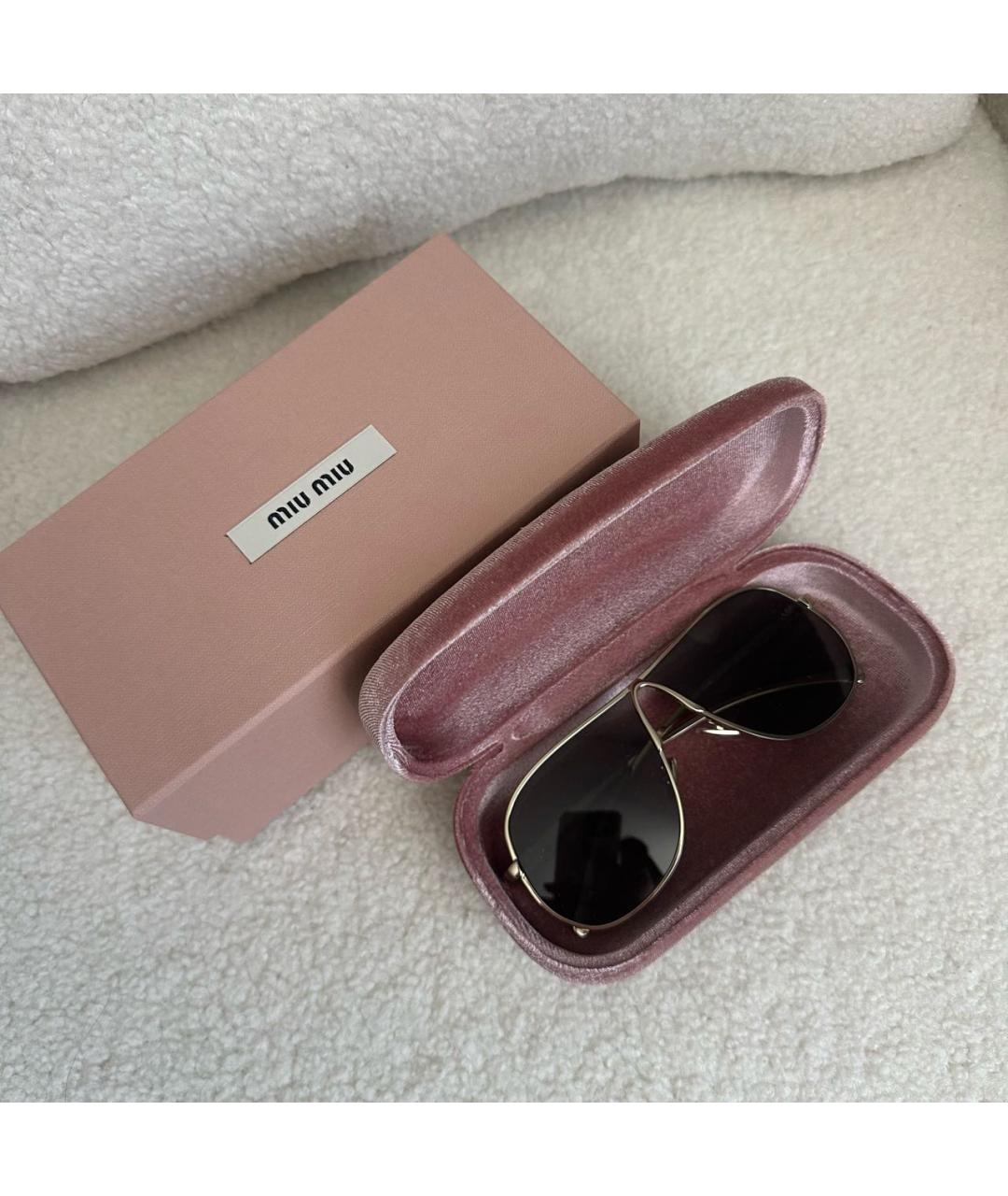 MIU MIU Серые металлические солнцезащитные очки, фото 4