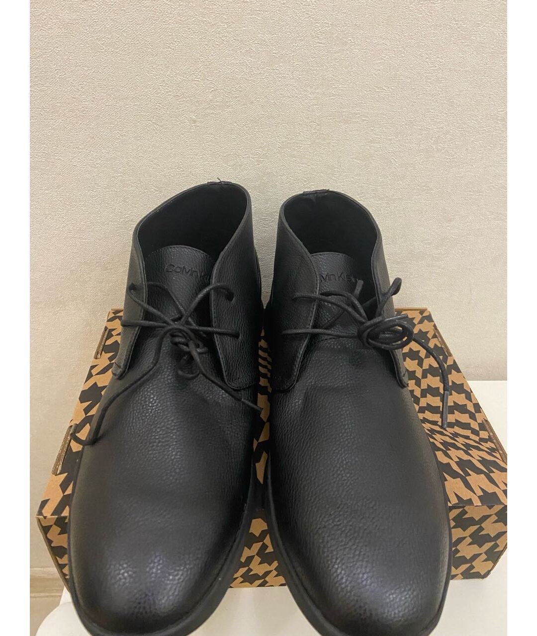 CALVIN KLEIN Черные высокие ботинки из искусственной кожи, фото 2