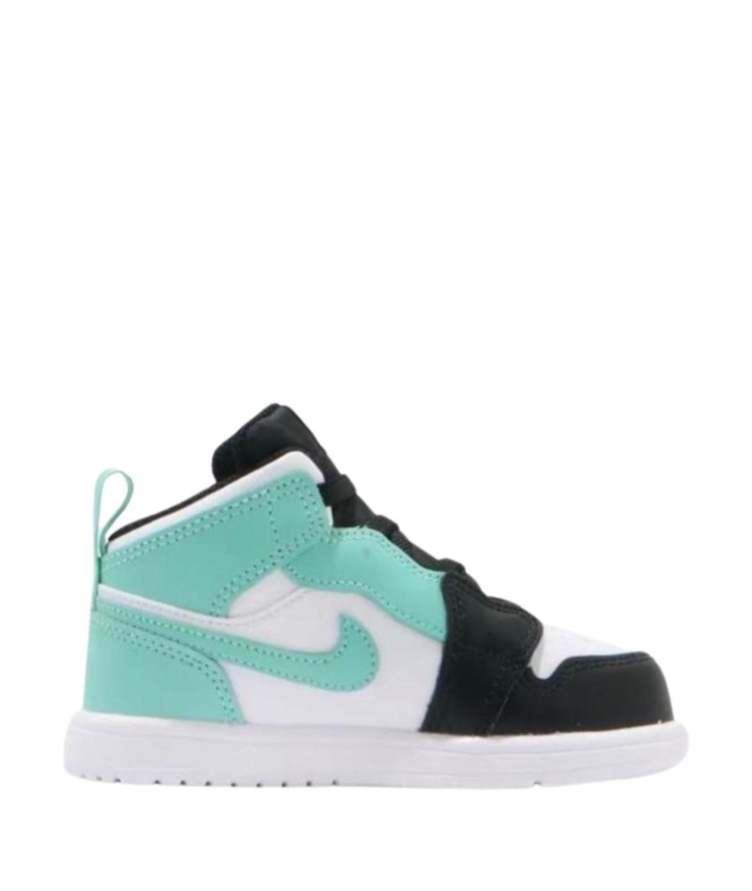 JORDAN Бирюзовые кожаные кеды, фото 1