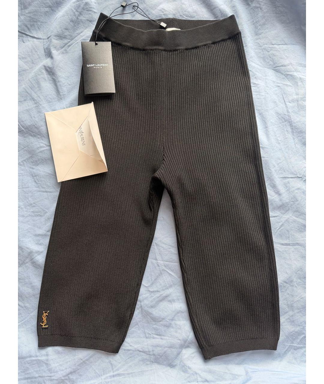 SAINT LAURENT Черные вискозные капри, фото 5