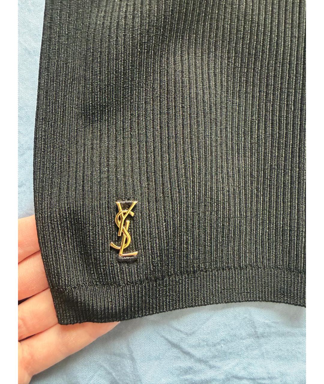 SAINT LAURENT Черные вискозные капри, фото 4