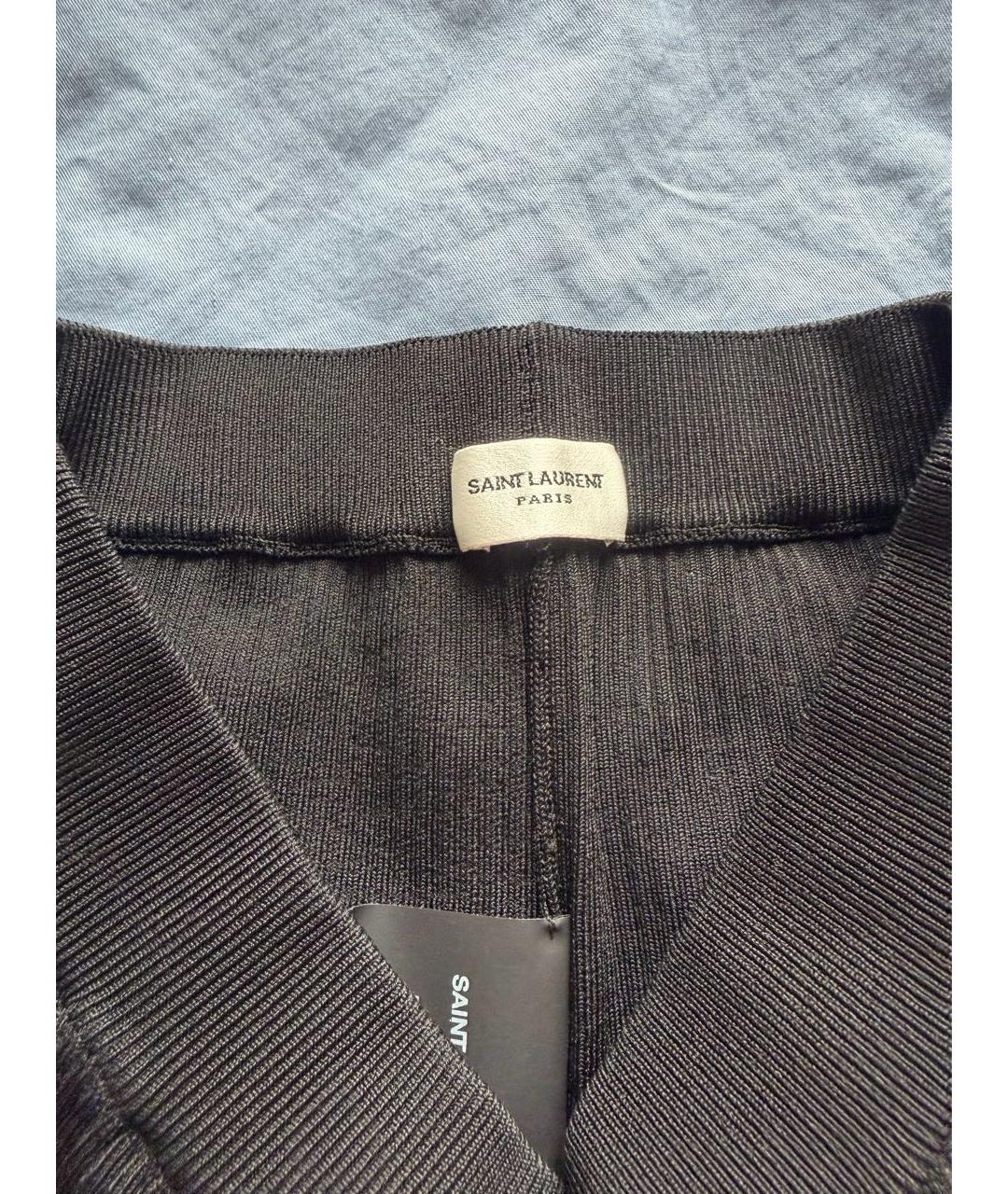 SAINT LAURENT Черные вискозные капри, фото 3