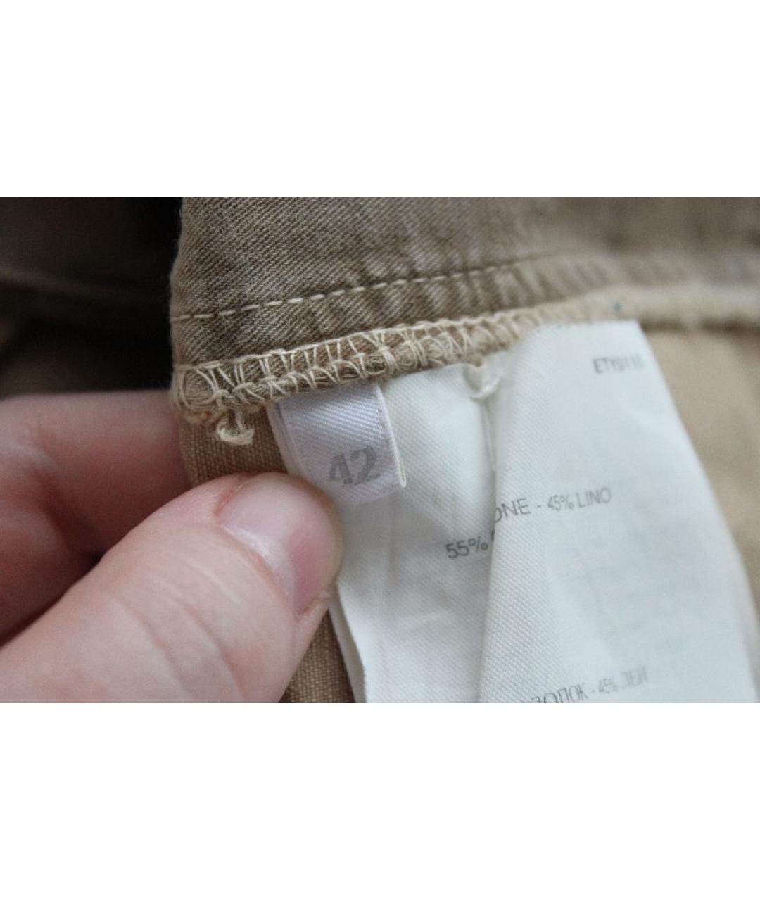 PRADA Бежевые хлопковые капри, фото 6