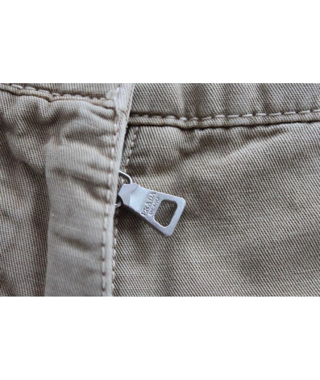 PRADA Бежевые хлопковые капри, фото 8