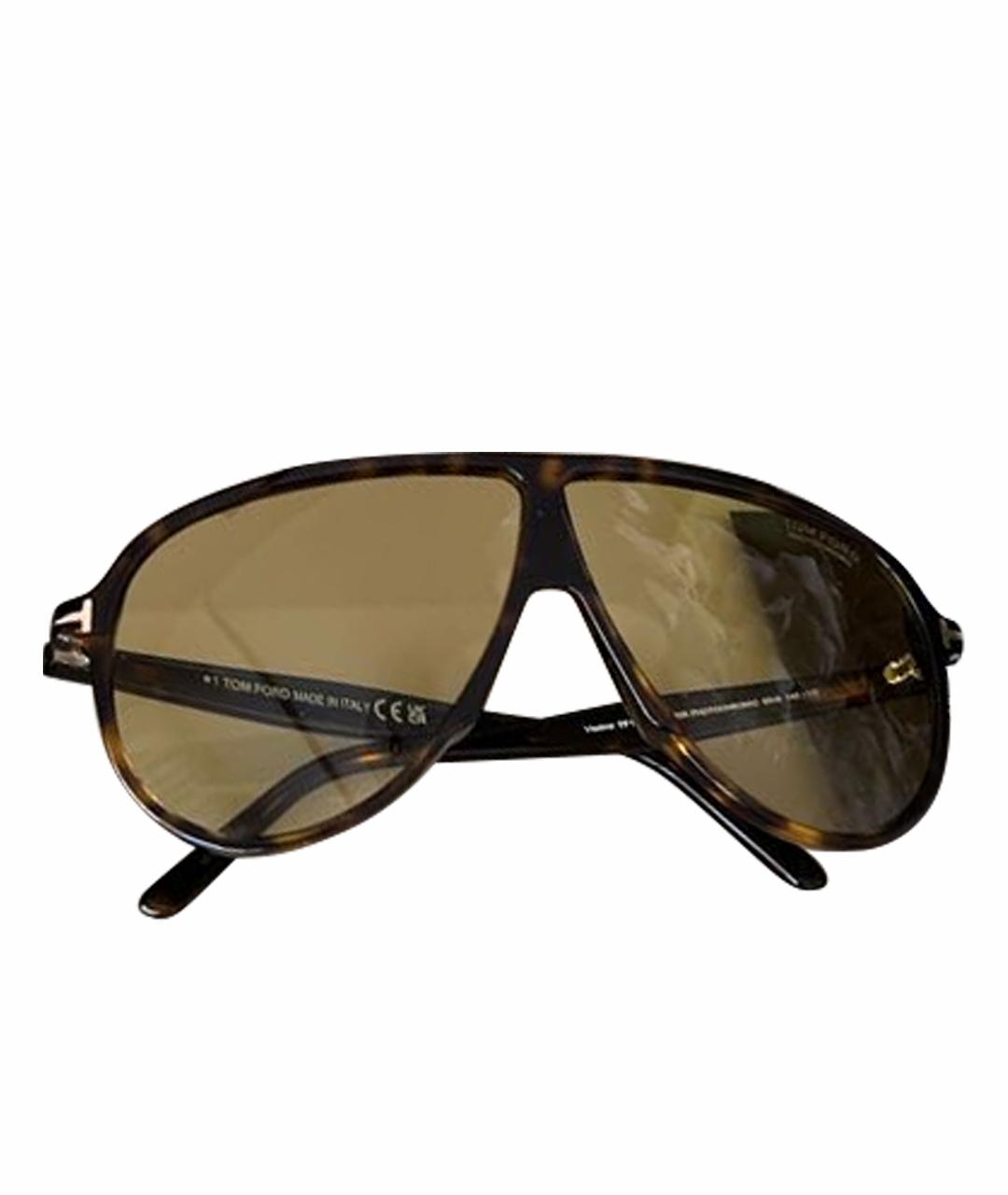 TOM FORD Коричневые пластиковые солнцезащитные очки, фото 1