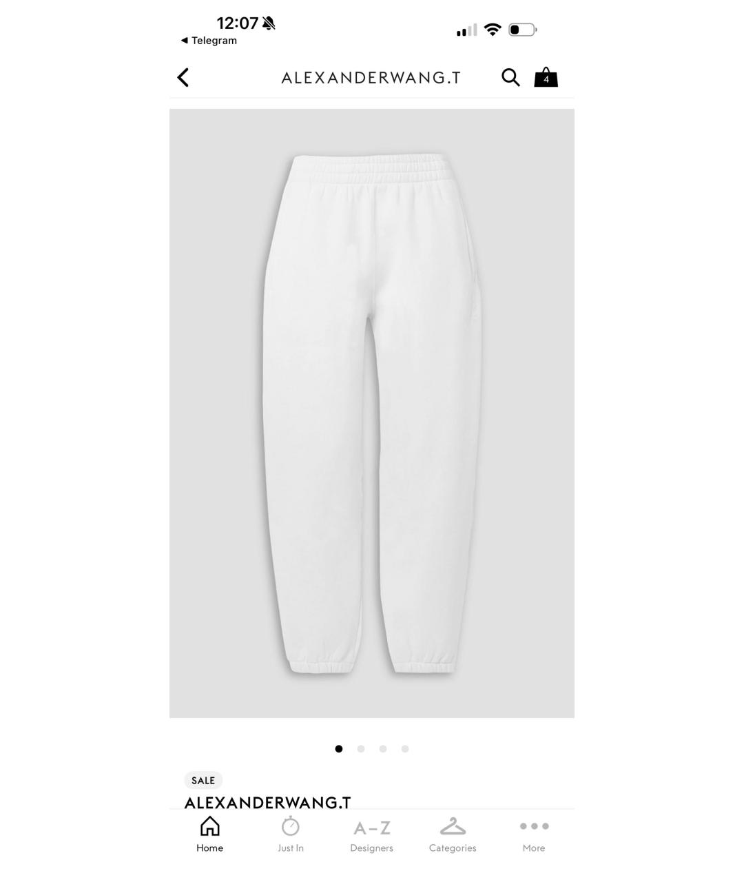 ALEXANDER WANG Белые хлопковые бриджи, фото 8