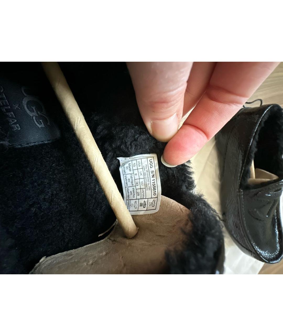 UGG AUSTRALIA Черные мокасины из лакированной кожи, фото 5