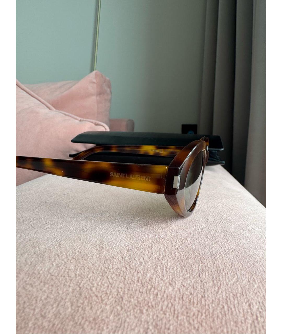 SAINT LAURENT Коричневые солнцезащитные очки, фото 4