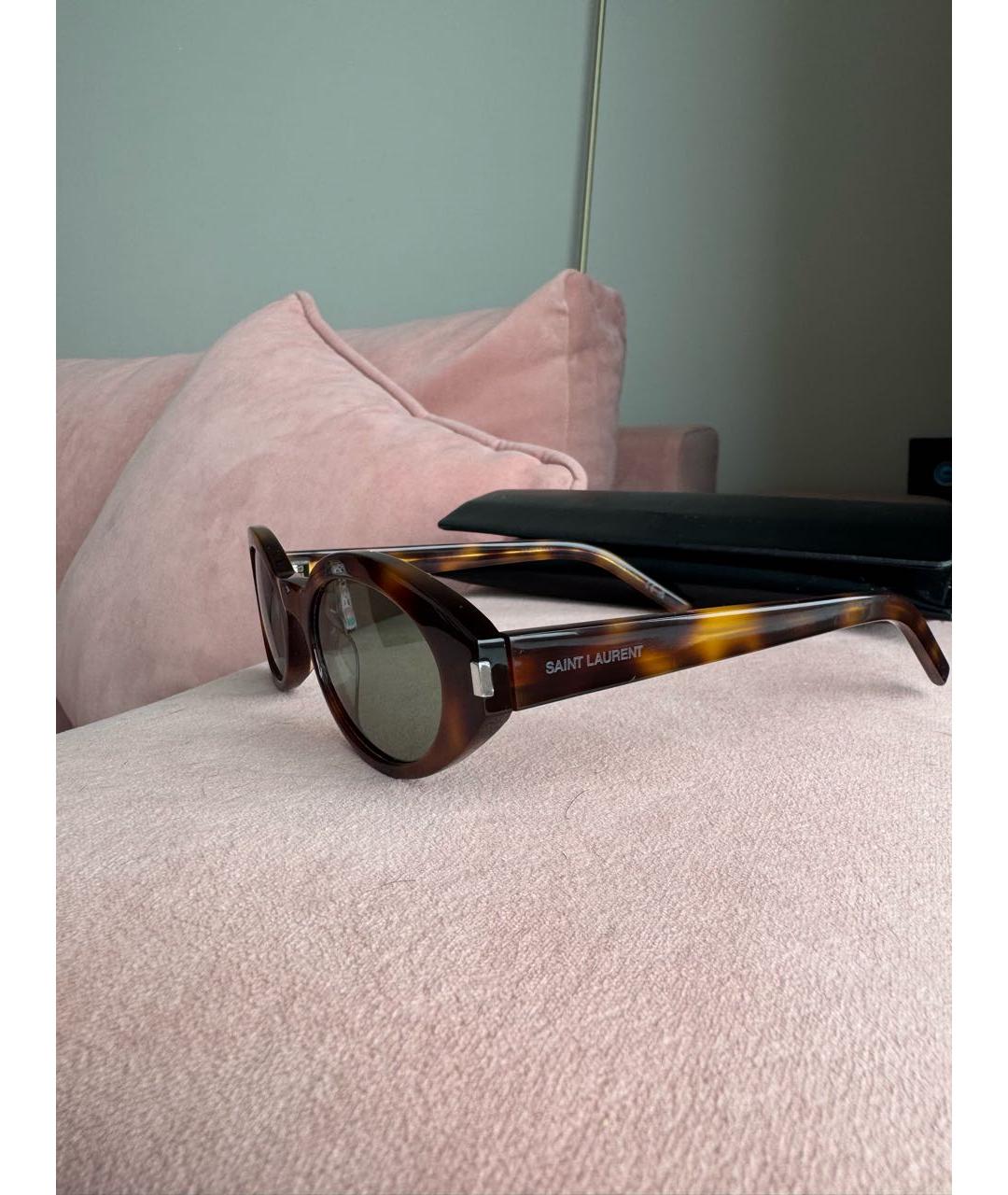 SAINT LAURENT Коричневые солнцезащитные очки, фото 2