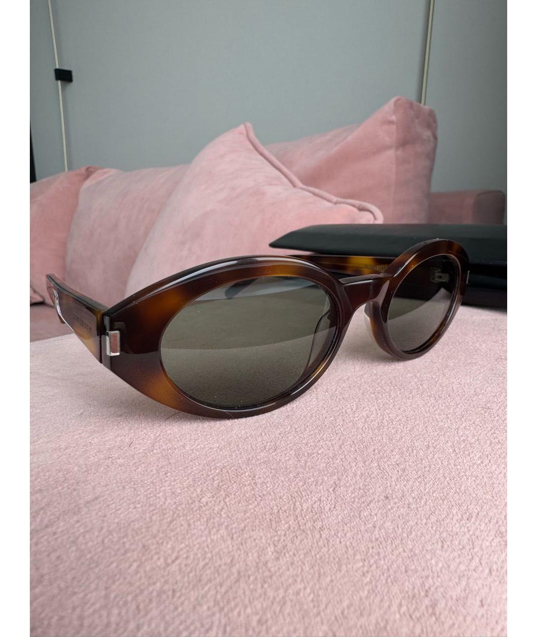 SAINT LAURENT Коричневые солнцезащитные очки, фото 5