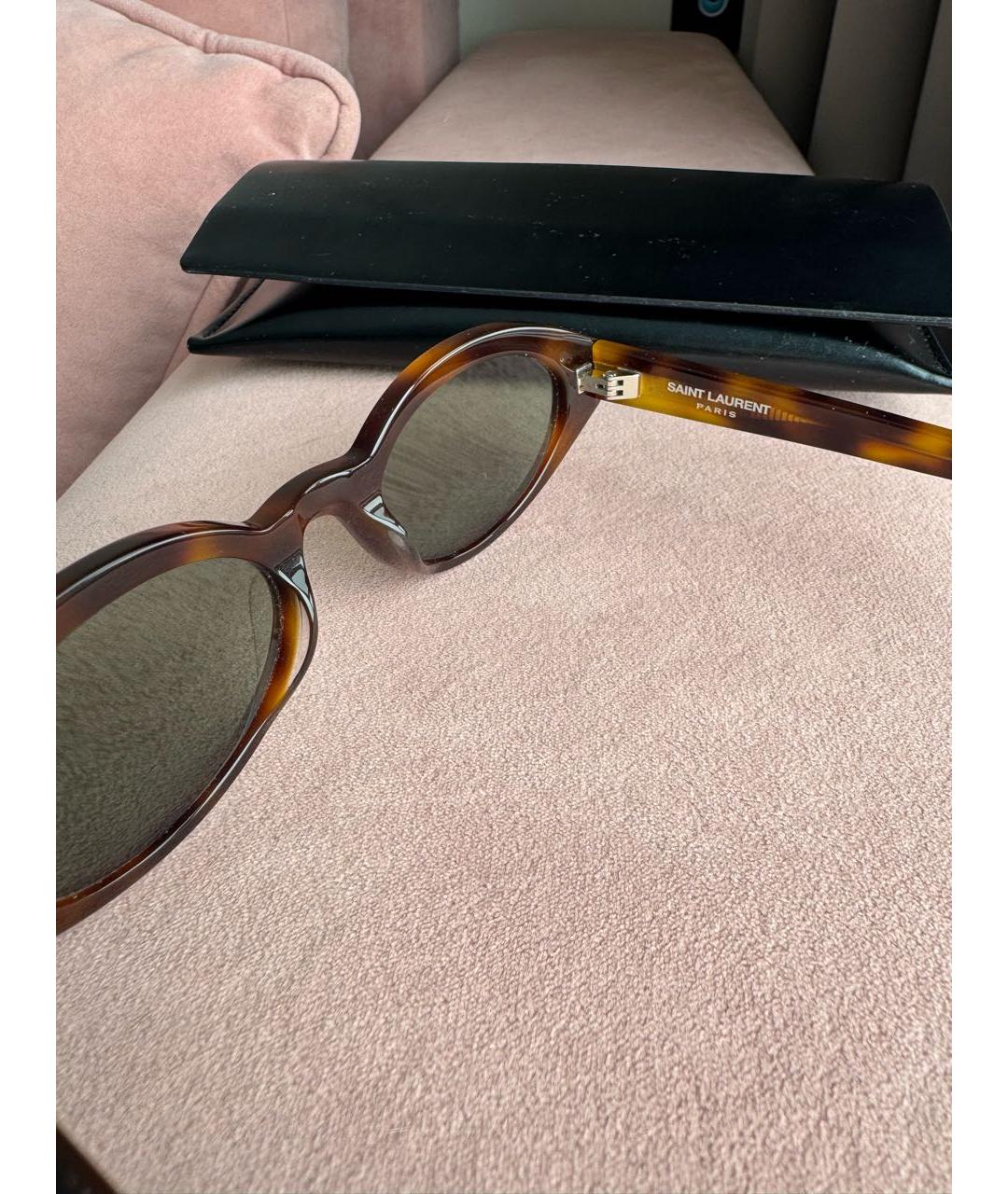 SAINT LAURENT Коричневые солнцезащитные очки, фото 3