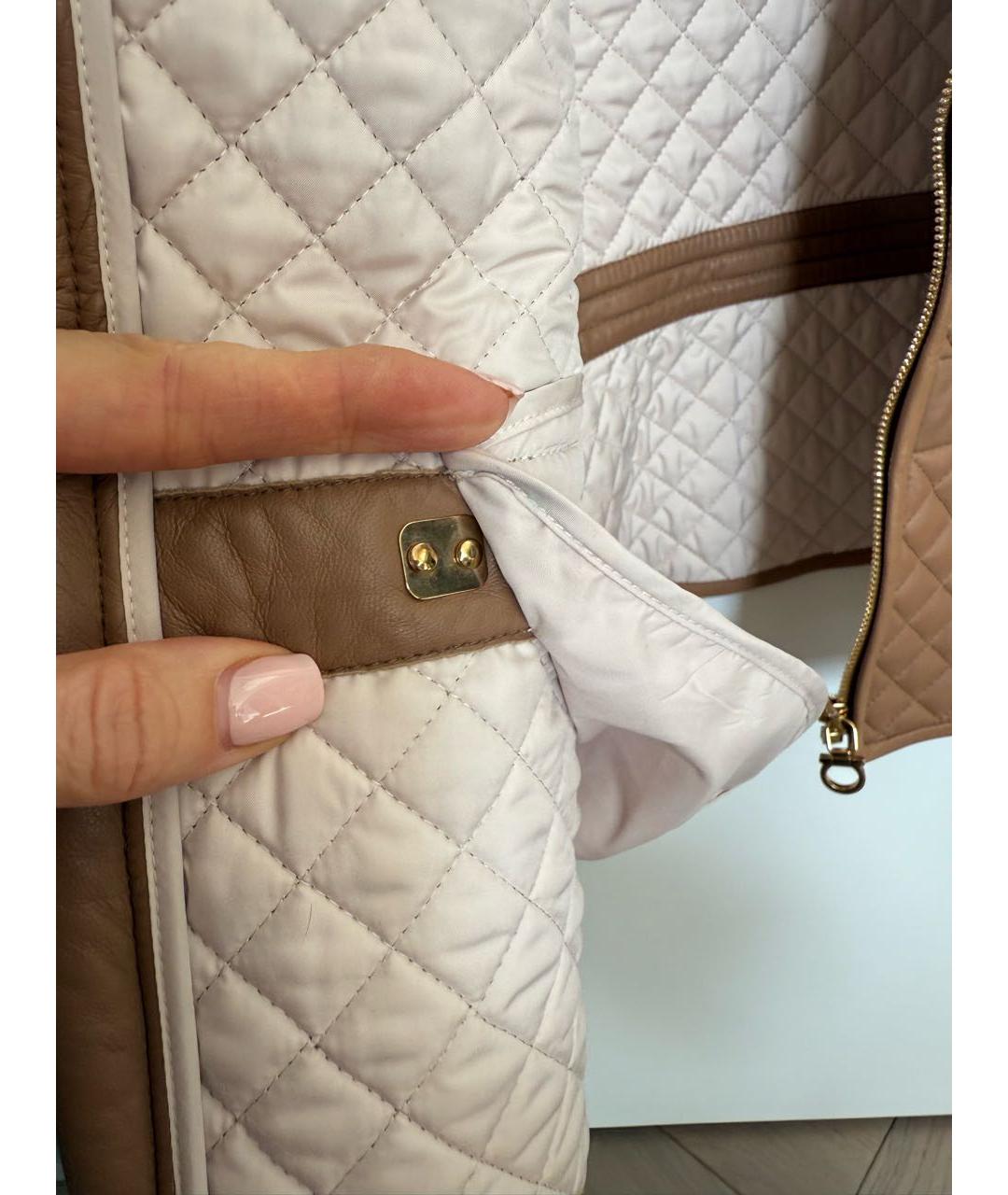 FERRAGAMO Коричневая кожаная куртка, фото 7