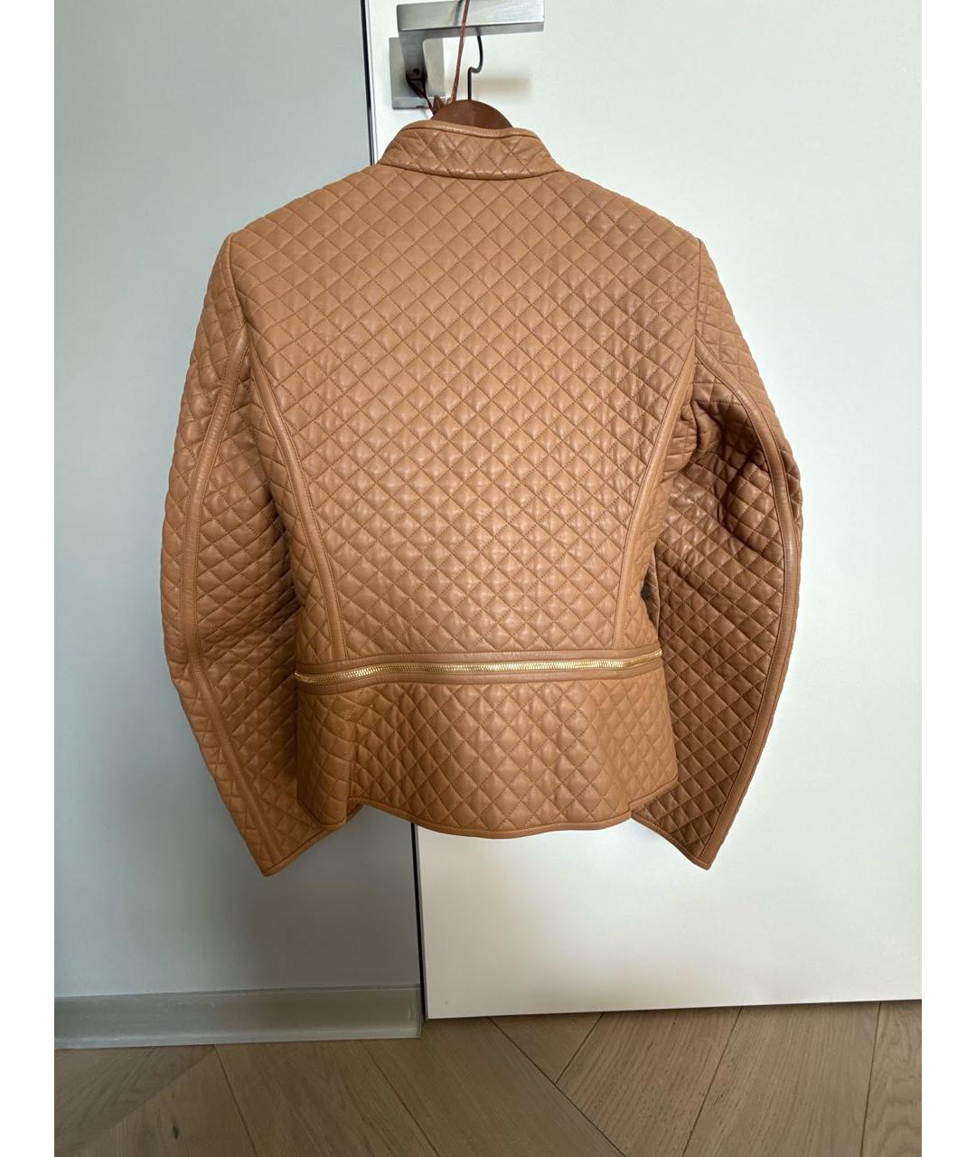 FERRAGAMO Коричневая кожаная куртка, фото 2