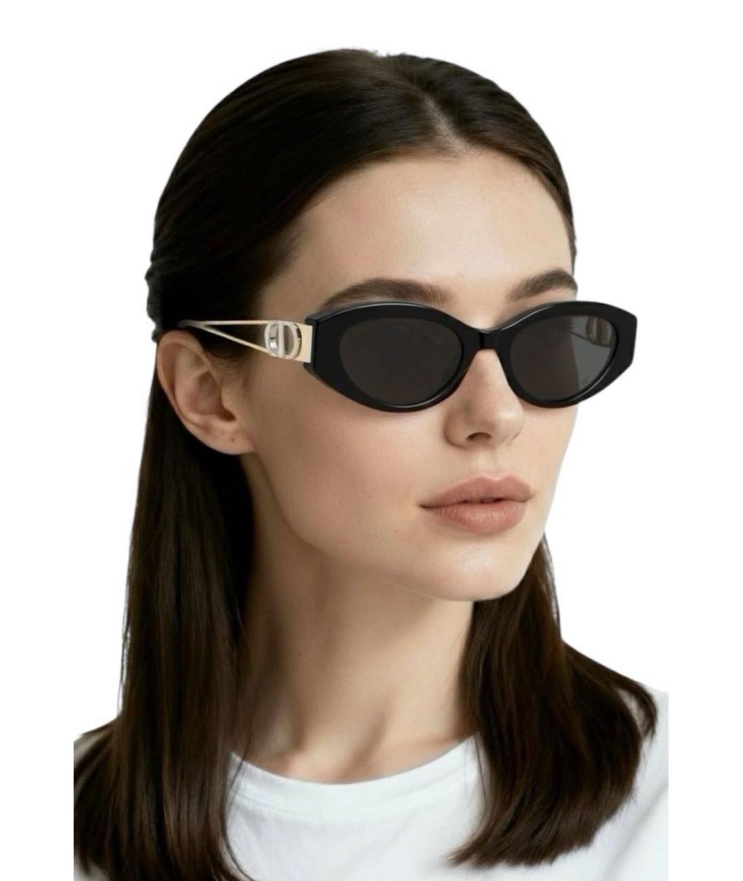 CHRISTIAN DIOR Черные пластиковые солнцезащитные очки, фото 4