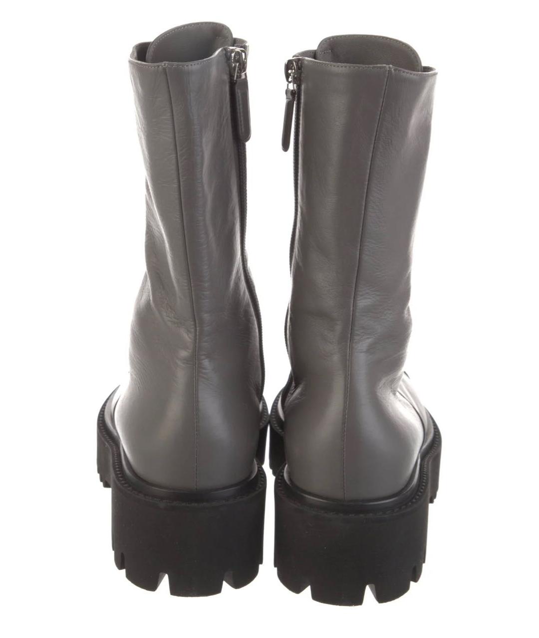 CHANEL Серые кожаные ботинки, фото 5