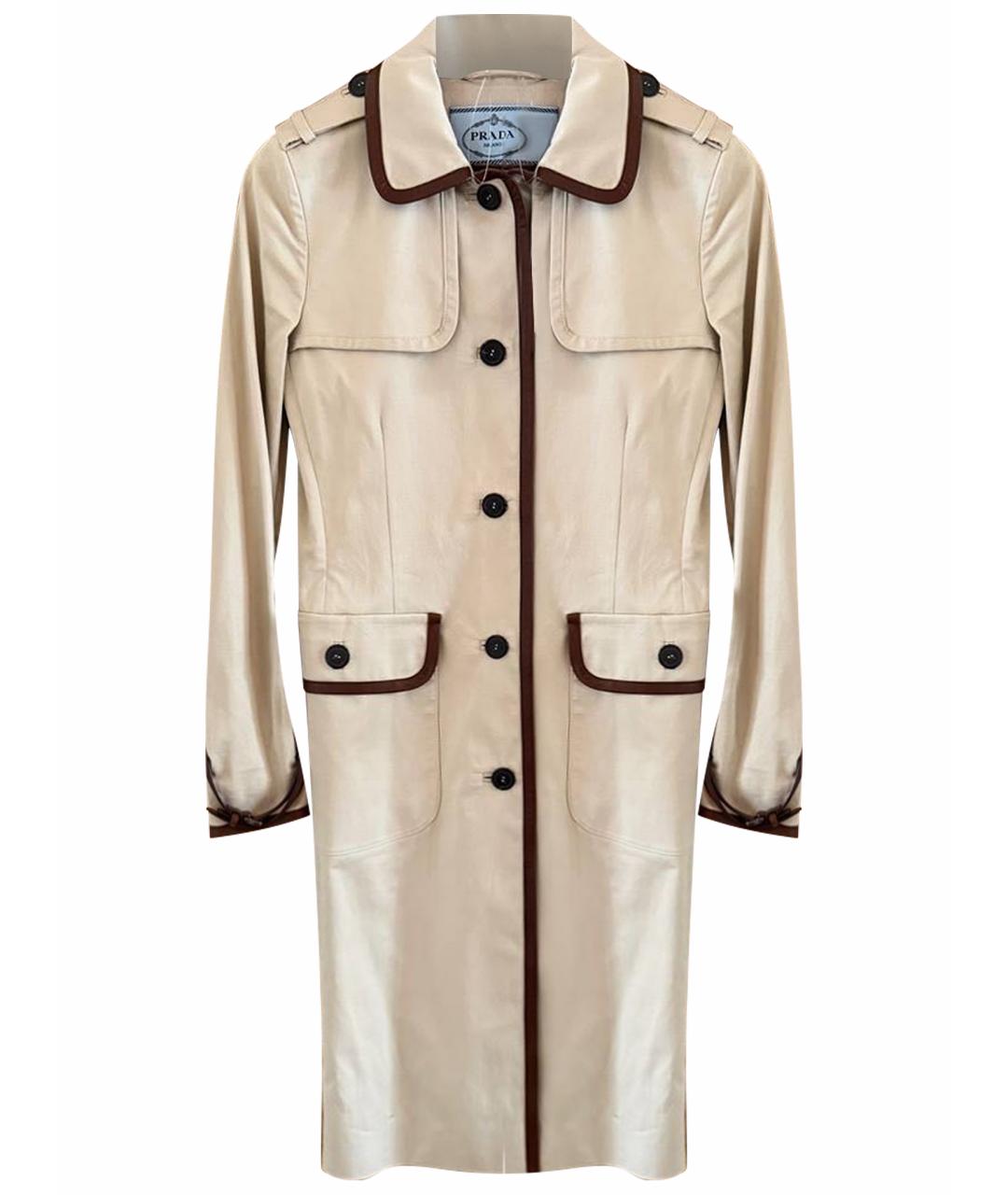 PRADA Бежевый хлопковый тренч/плащ, фото 9