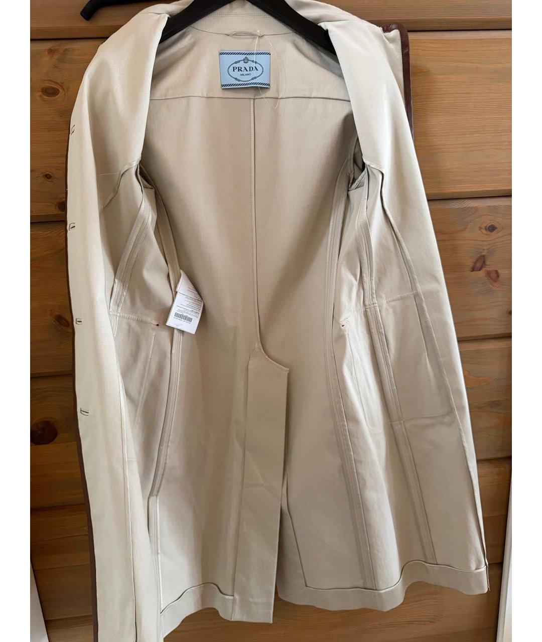 PRADA Бежевый хлопковый тренч/плащ, фото 3